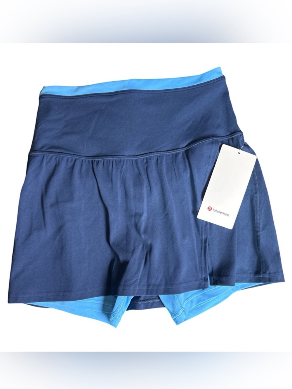NWT Lululemon Align Side-Slit Skirt Layered Trim Size 8 Club Blue/Ocean Wave - Picture 4 of 8